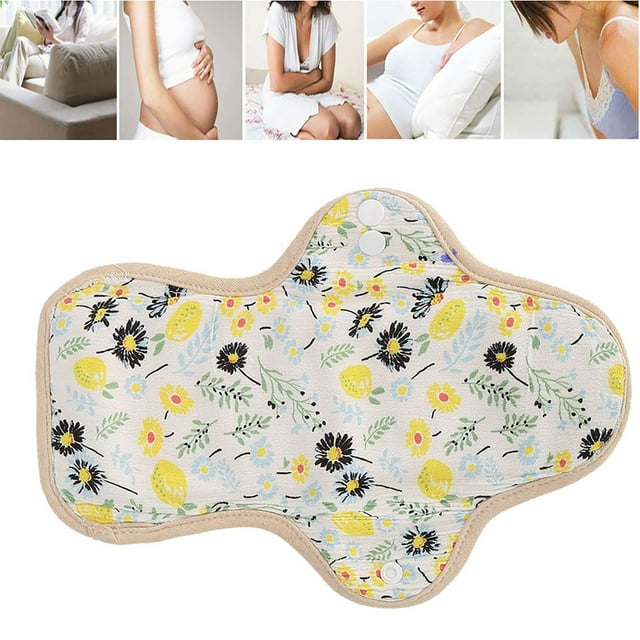Serviette Hygiénique Réutilisable Lavable en Tissu Serviette Menstruelle en Forme d'Aile Serviette Hygiénique Réutilisable Protège-Slip Blanc 250mm