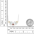 thumbnail image 3 of Gem Stone King 925 Silver and 10K Yellow Gold Red Garnet White Opal and White Lab Grown Diamond Heart Shape Pendant Necklace for Women (0.93 Cttw, with 18 inch Chain), 3 of 3