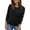 Black, variant on Women's Cropped Knit Sweater Soft Stretch Round Neck Long Sleeve Tops Casual Fall Winter Tops