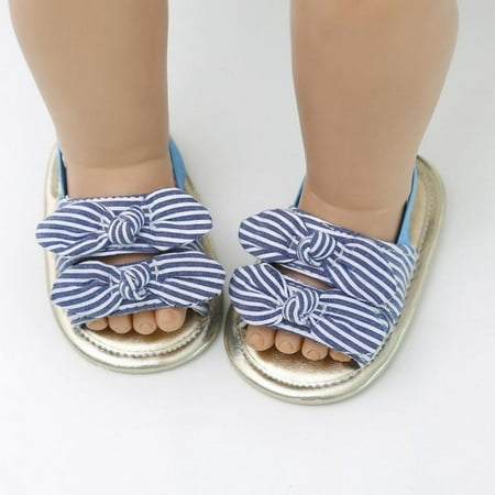 

Summark Infant Baby Girls Soft Sole Summer Sparkle Sandals Flower Shoes Bowknot Candy Princess Dress Flats Crib Shoes
