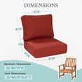 thumbnail image 6 of Aoodor 24 x 25 Inch Sunbrella Fabric Outdoor Deep Seat Cushion Set of 2, Water-Resistant & Fade-Resistant Sunbrella Fabric Outdoor 6'' Thick Cushion with Pocket Springs for Patio Chair, Sofa, and Cou, 6 of 11
