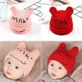 thumbnail image 4 of Baby Winter Warm Knitted Hat, Fleece Lined Girls Boys Infant Winter Scarf Earflap Hood Skull Caps Red, 4 of 5