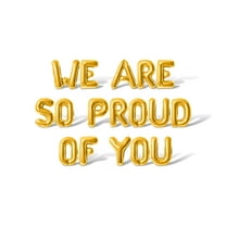 Letter Balloons - WE ARE SO PROUD OF YOU 16" Inch Alphabet Letters Foil Mylar Balloon Graduation Party Banner (Gold)