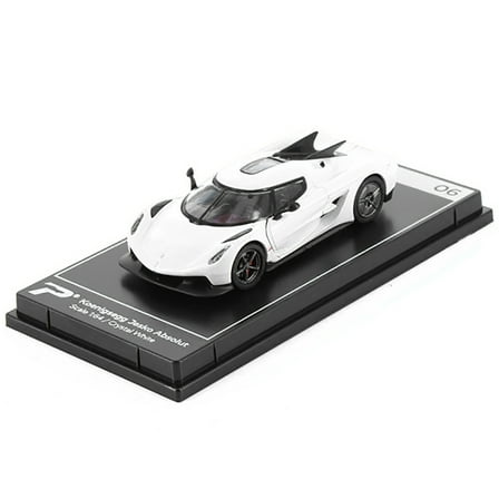 Koenigsegg Jesko Absolut Crystal White Metallic "Hypercar League Collection" 1/64 Diecast Model Car by PosterCars