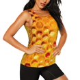 thumbnail image 2 of Balery Bees on Hive Honeycomb Camiseta sin mangas estampada ligera para mujer, tops de entrenamiento sin mangas, camisetas de yoga transpirables de secado rápido.-X-Large, 2 of 7