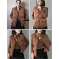 thumbnail image 5 of Women Sleeveless Warm Jackets Casual Stand Collar Puffer Vest Zip Up Quilted Jacket Winter Outerwear Coat, 5 of 6