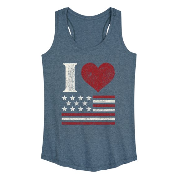 Instant Message - Heart Flag Graphic Racerback Tank