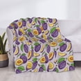thumbnail image 3 of Uemuo Plum Printed Throw Blanket for Couch, Fluffy Fuzzy Blankets for Bed, Sofa, Cozy Flannel Faux Fur Blanket-80"x60", 3 of 6