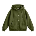 thumbnail image 6 of Womens Hoodies Army Green Women's Extended Length Zip Hoodie Lightweight Transitional Jacket Sweatshirt for Women L, 6 of 6