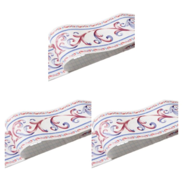 Wweixi Stylish PVC Waterproof Waist Line For Wall Sturdy And Easy To Clean Wood Marbling SelfAdhesive Skirting Line Safe white vine flower 3Set
