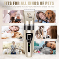 thumbnail image 2 of Dog Clippers, Grooming Low Noise Cordless Grooming Kit Thick Coats Shears Rechargeable Dogs Cats Other Pet kit Gold, 2 of 5