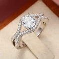 thumbnail image 4 of K-KED Women Pretty 925 Silver Filled Ring Sprkly Cubic Zircon Wedding Ring Sz 6-10-8, 4 of 6