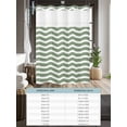 thumbnail image 6 of No Hook Cloth Fabric Shower Curtain with Snap in Liner, Sage Green Striped Waterproof Shower Curtains Set with See Through Top Window, Modern Waves Abstract Water Ripple Bath Curtains Shower 66"x72", 6 of 6