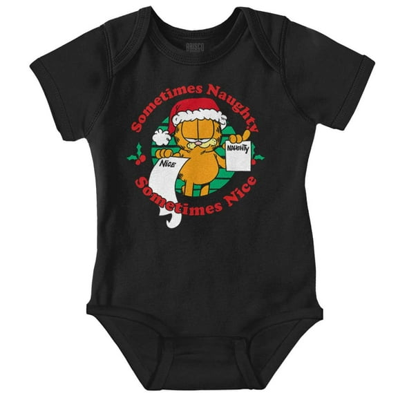 Garfield Xmas Sometimes Naughty Nice Baby Romper Boys or Girls