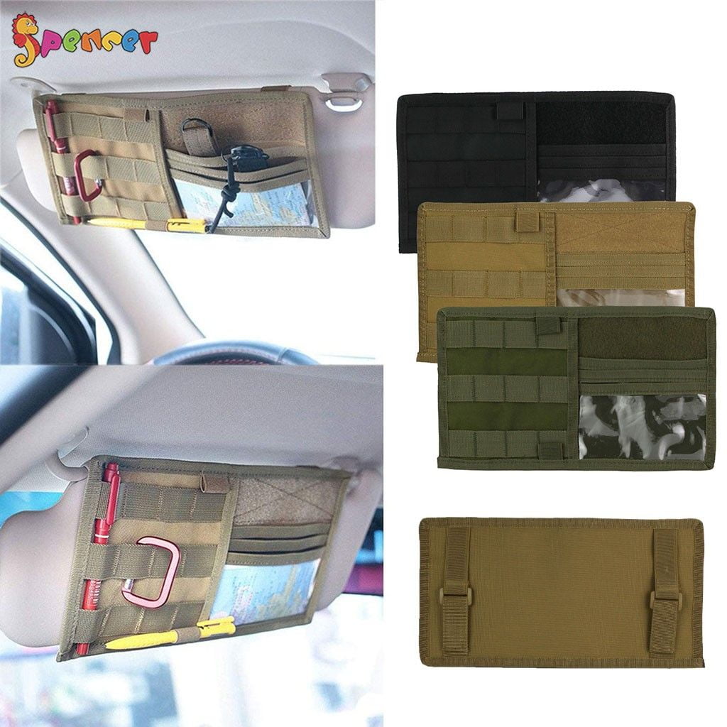 Visor Panel Car MOLLE Visor Organizer Tactical Storage Holder Pouch Bag Tan 