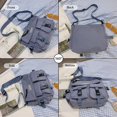 thumbnail image 6 of Sunyuer Kawaii Multi Pocket Canvas Messenger Bag, Waterproof Nylon Crossbody Shoulder Bag, Casual Large Capacity School Tote Bag for Travel Daily Use, 6 of 7