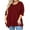 D1-Burgundy, variant on SHOWMALL Plus Size Women Top 3/4 Sleeve Clothes Purple Red 3X Blouse Swing Tunic Crewneck Loose Clothing Shirt for Leggings