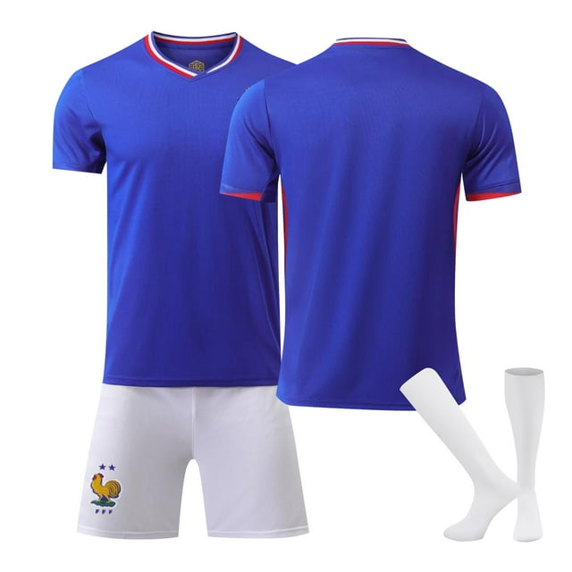 2425 Away Jerseys Sports Team Uniform Set Football Training Suit Set Three-piece Sets No Numbers Adult 2XL #128B