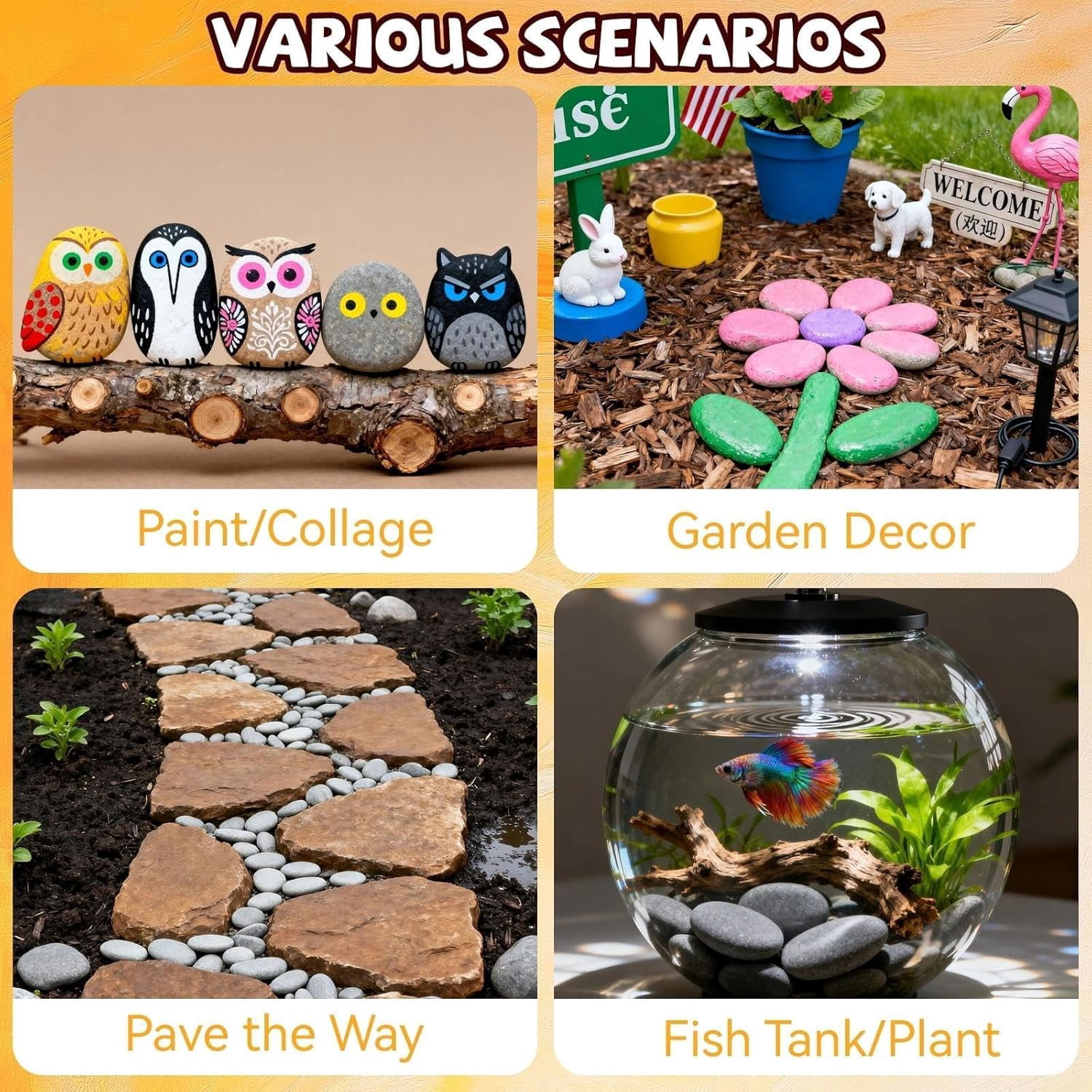 25 PCS Rocks for Painting, Natural Smooth River Rocks for Painting, 2-3 Inches Flat Stones for Crafts, DIY Arts & Decorations