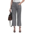 thumbnail image 2 of YDFCWXW Wide Leg Jeans for Women High Waist Baggy Stretchy Flared Jeans Trendy Cropped Denim Jeans Pants with Pocket Grey, XXL, 2 of 4