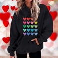 thumbnail image 2 of Plus Size Long Sleeve Hoodies for Women Fashion Crew Neck Unisex Sweatshirt with Pockets Casual Print Pullover Tops(Black,XXL), 2 of 5