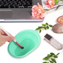 Ctnporpo Silicon Makeup Brush Cleaning Mat Makeup Brush Cleaner Pad Cosmetic Brush Cleaning Mat Portable Washing Tool Storage Shelves Closet Organizers