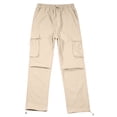 thumbnail image 3 of MHFRRA Cargo Pants for Men Mens Casual Cargo Pants Relaxed Fit Lightweight Stretch Elastic Waist Drawstring Joggers Pants Pockets, 3 of 8