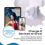 Ceptics CT-9 European Schuko German, France Travel Adapter Plug - Type E/F (3-Pack)
