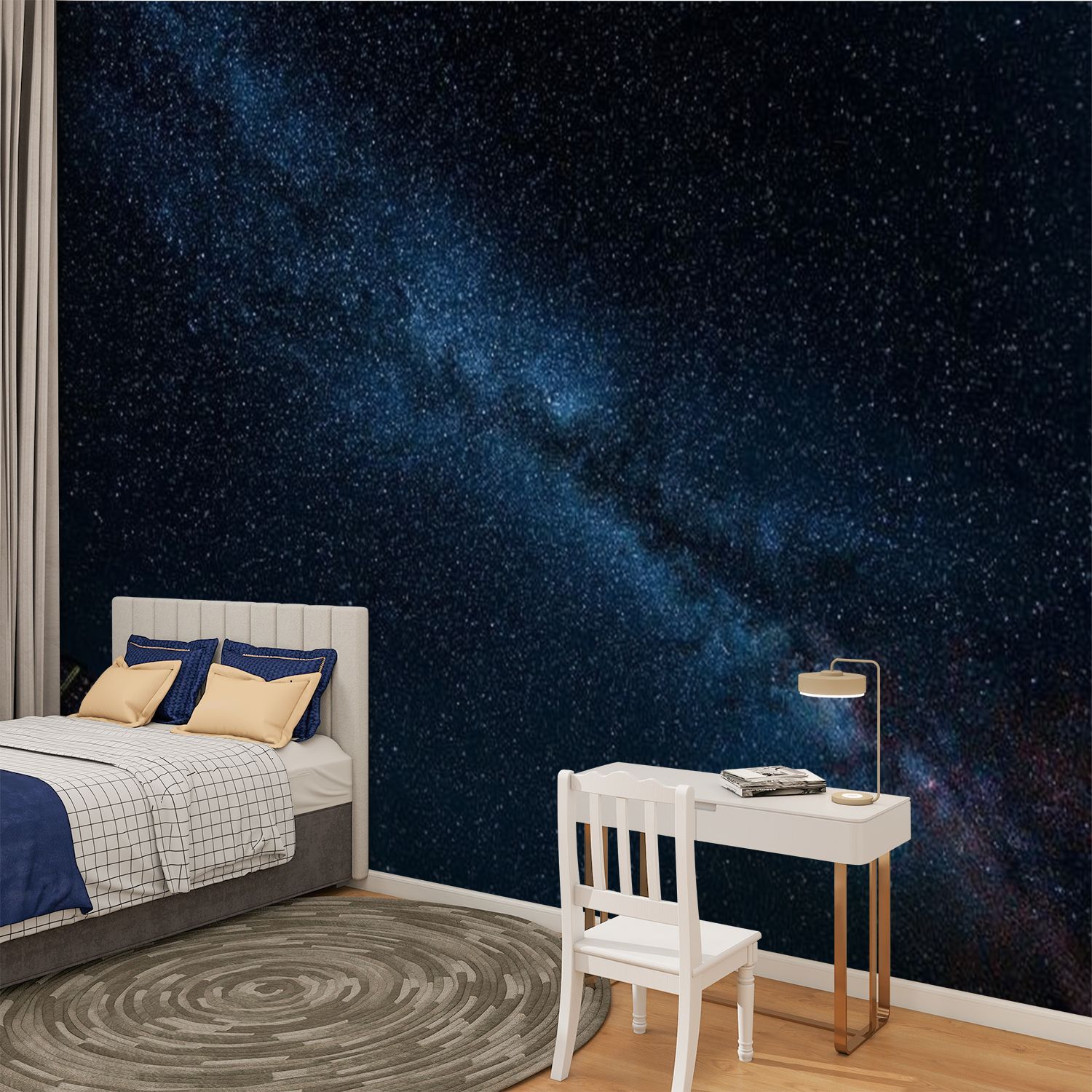 Peel and Stick Wallpaper Milky Way Modern Art Wall Mural Decor Self Adhesive and Removable 100in x 144in