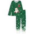 thumbnail image 4 of Suhoaziia Sleepwear for Women Pajama Set Lounge Set Leisure Time Pajamas Top and Pants Long Sleeve Santa Claus Print Graphic Comfortable Stretchy Fall Clothing Daily Wear 2XL, 4 of 5