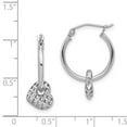 thumbnail image 2 of Primal Silver Sterling Silver Rhodium-plated Moveable Heart Hoop Earrings, 2 of 2