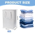 thumbnail image 2 of Uxcell Laundry Basket, Large Collapsible Laundry Hamper Clothes Hamper for Bathroom Bedroom Dorm Grey Stripe, 2 of 7