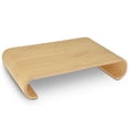 thumbnail image 1 of Navaris Wood Monitor Stand Riser - Computer Desk Organizer Desktop Dock Wooden Mount Display for PC TV Screen Notebook Laptop - Bamboo, 1 of 5