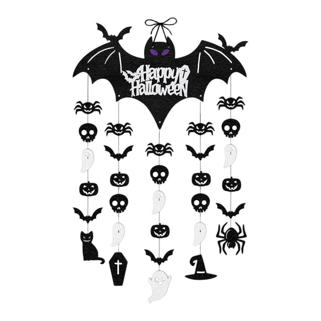 Adorno colgante de murciélagos de Halloween, diseño de escena, accesorios de fiesta espeluznantes, colgante para decoración de balcón, pared, ,