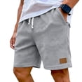 thumbnail image 3 of Nestiefly Mens Waffle Shorts Summer Casual Textured Knit Drawstring Elastic Waist Comfy Short with Pockets Beach Vacation Gray L, 3 of 7