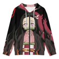thumbnail image 3 of Kamado Nezuko Jacket Casual Oversized Hoodie Stylish Zipper Hooded Sweatshirt Warm Loose Outerwear 4XL, 3 of 8