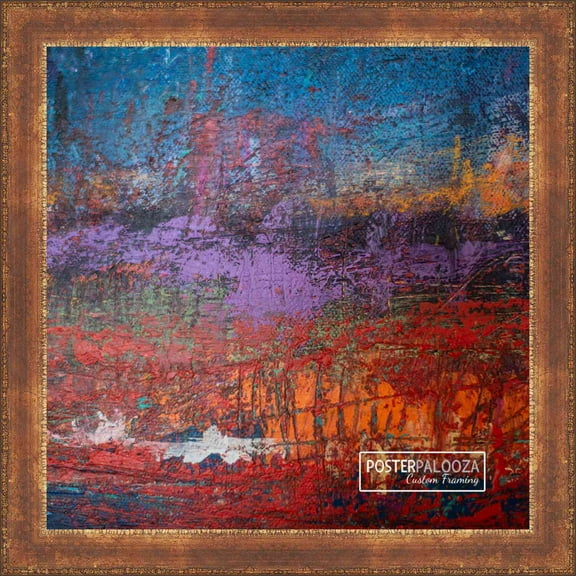 6x9 Distressed/Aged Antique Gold Complete Wood Picture Frame with UV Acrylic, Backing, & Hardware