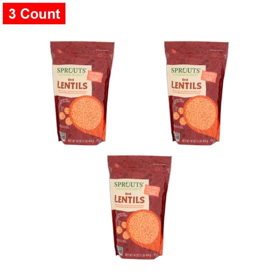 Sprouts Dry Red Lentil Beans - 16 oz - 3 Count