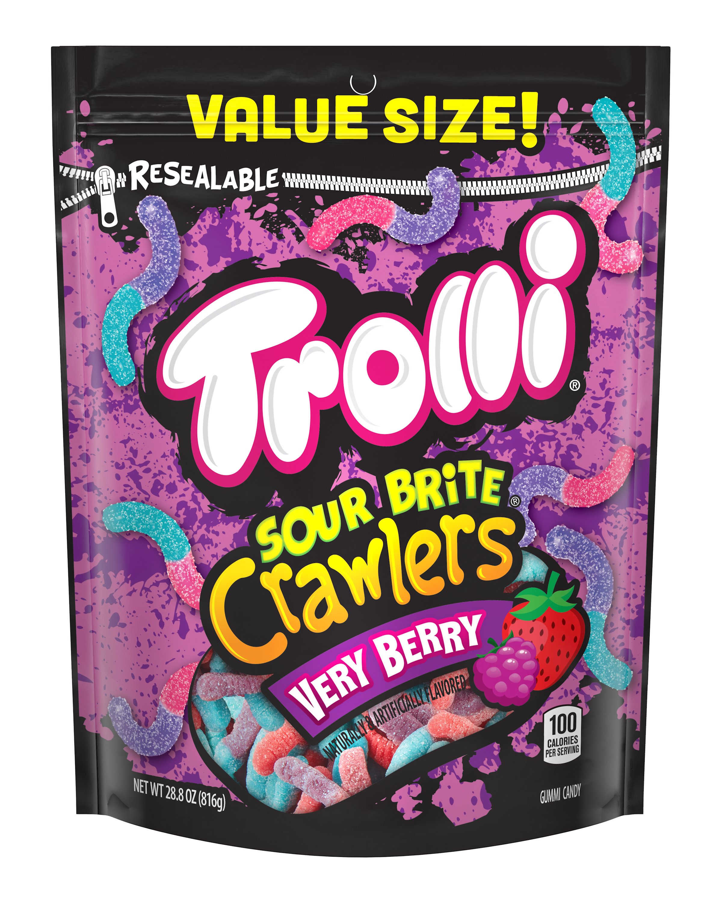 Trolli Sour Brite Crawlers, Very Berry Gummy Worms, 28 Oz. - Walmart.com