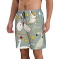 thumbnail image 2 of Naloa Cute Farm Birds Men's Beach Shorts, Surfing shorts, Swim trunks, Quick Dry Swim Trunks for Surfing Beach Fun - Large, 2 of 9