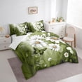 thumbnail image 3 of Homewish Modern Oil Painting 7-Piece Twin Bedding Sets,Kawaii Daisy Butterflies Bedding Comforter Set,Green White Sheet Sets For Girl Teens,Breathable Home Decor Reversible, 3 of 8