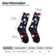 thumbnail image 2 of Gukieu Red Blue White Stars Print Contrast Color Mid-calf Socks, Sweat-wicking Athletic Socks, Unisex Clothing Accessories, 2 of 6