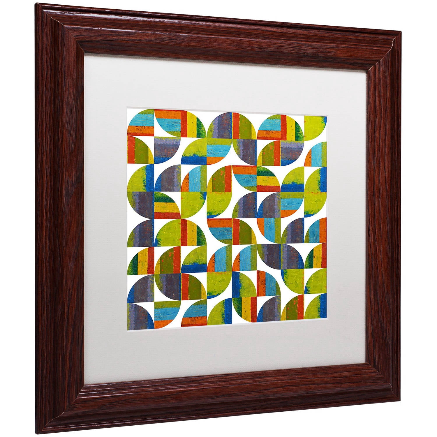 Trademark Fine Art "Quarter Rounds 8.0" Canvas Art by Michelle Calkins, White Matte, Wood Frame