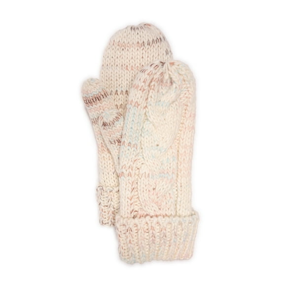 MUK LUKS Women's Color block Stripe Cable Mittens