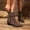Brown, variant on Women's Bohemian Tassel Beaded Casual Short Boots for Fall Winter Comfortable Stacked Heel Ankle Booties Khaki 43