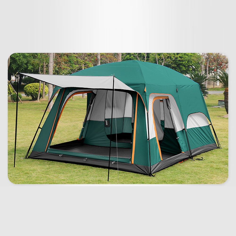 Eccomum Tents for Camping 8-12 Person, Camping Tent Waterproof & Windproof 3 Seasons, Large Family Tent with 3 Rooms, Easy Setup Backpacking Tent w/Full-Covered Rainfly, Divided Curtains & Vestibule