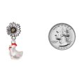 thumbnail image 3 of Delight Jewelry Silver-tone Chicken 3-D - Two-tone Daisy Flower Post Earrings, 3 of 4