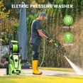thumbnail image 6 of Electric Pressure Was*her, 5000PSI Power Cleaner with Foam Cannon wihth Hose Reel,4 Nozzles,33FT Hose and Soap Bottle, Car/Driveway/Patio Clean,Green, 6 of 6
