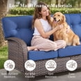 thumbnail image 5 of Bellefurn 5 Pieces Outdoor Patio Furniture Set with Fire Pit Table and Swivel Rocker Chair,Sectional Sofas,PE Wicker Patio Conversation Sets for Porch Balcony Patio Deck, 5 of 11