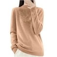thumbnail image 2 of Aueoeo Cute Sweaters For Women, Pullover Sweaters For Women Solid Color Rhinestone Half High Neck Knitted Base Sweater Sweater Sweaters For Teens, 2 of 4